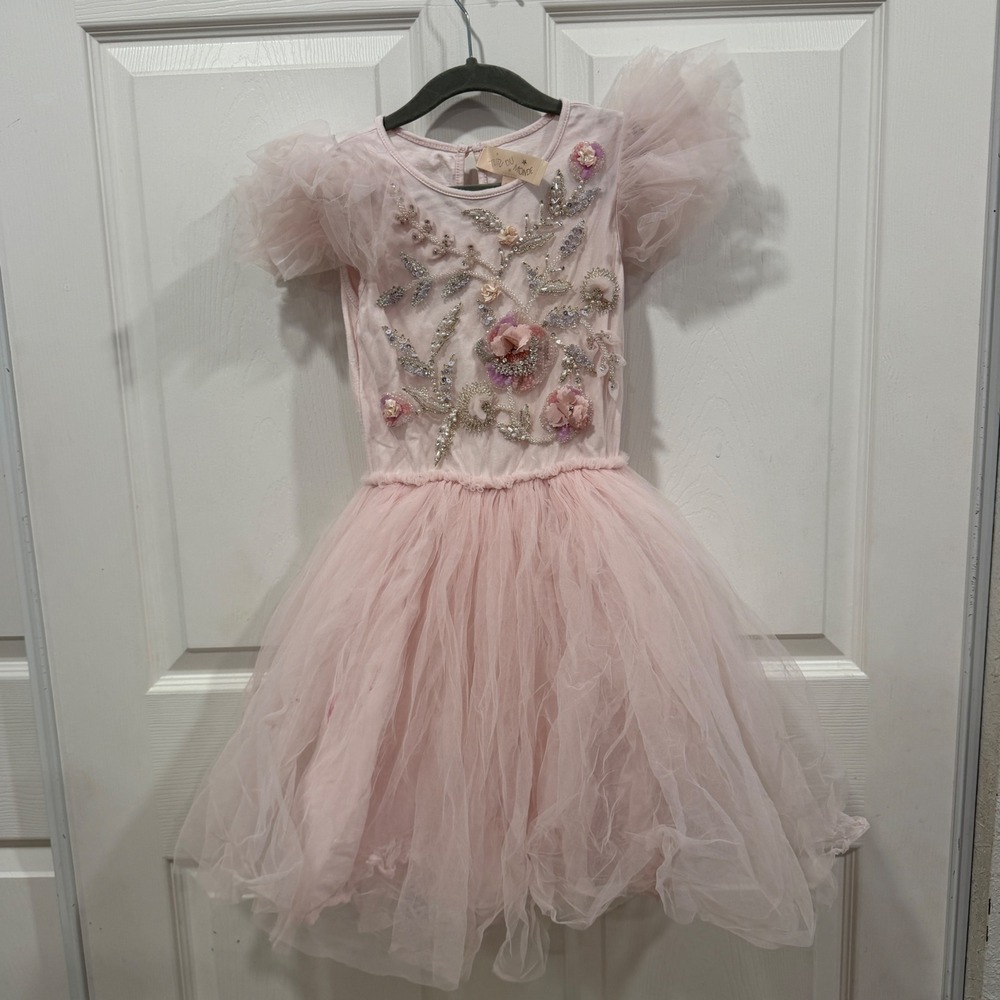 Tutu Du Monde Girls Pink Embellished Tulle Dress TDM7457 Size 6-7